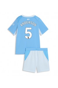 Manchester City Elliot Anderson #5 Babyklær Hjemme Fotballdrakt til barn 2026-27 Korte ermer (+ Korte bukser)